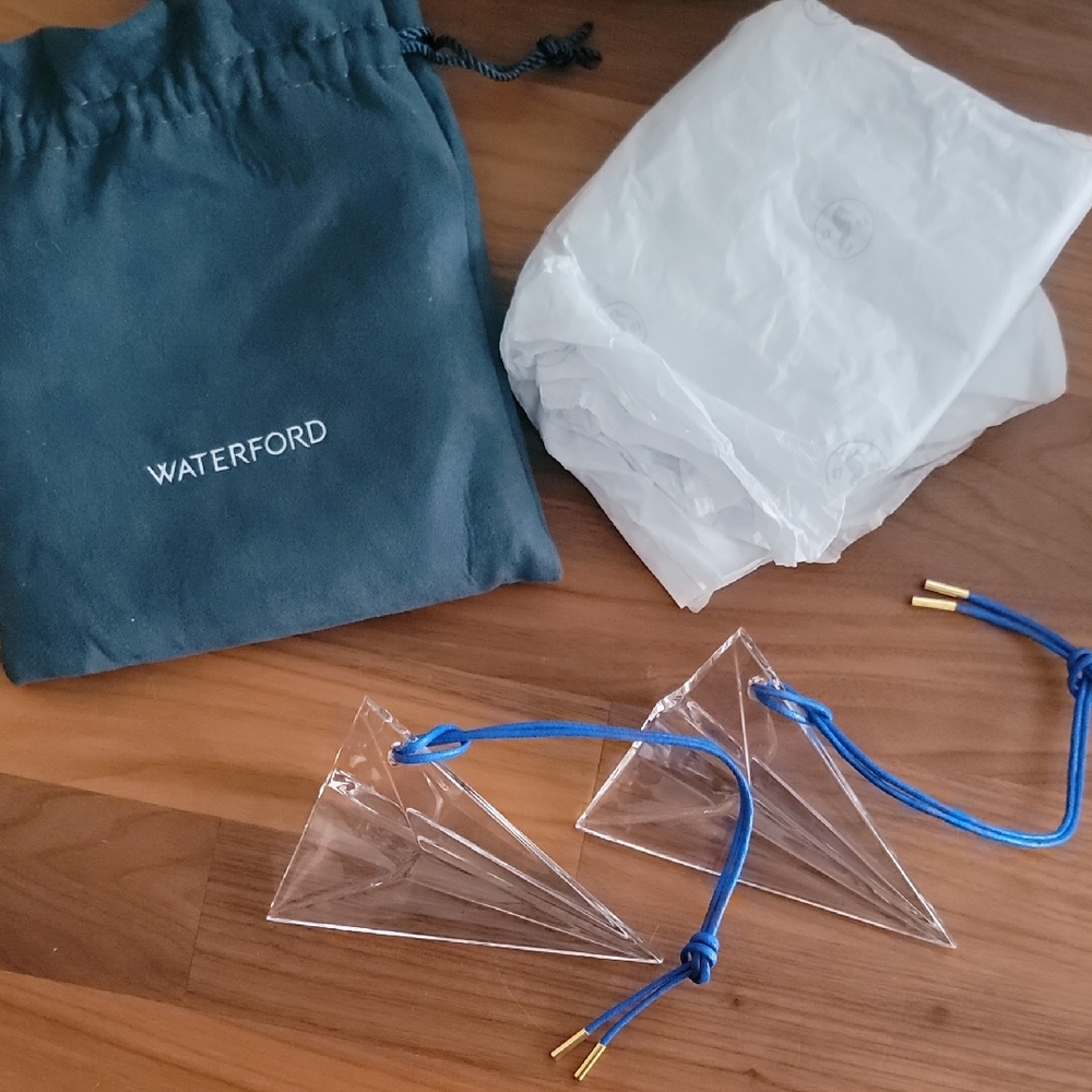 Waterford Crystal Ornaments Origami Aeroplane Lot Of 2